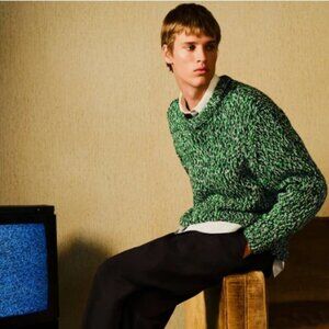 NWT COS Men's Tri-Tone Wool Crew-Neck Sweater